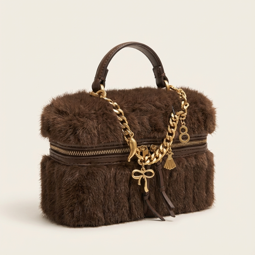 Arvelle Fur-Charm Mini Box Bag - Vellegra