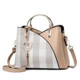Averline Plaid Panel Satchel - Vellegra