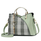 Averline Plaid Panel Satchel - Vellegra