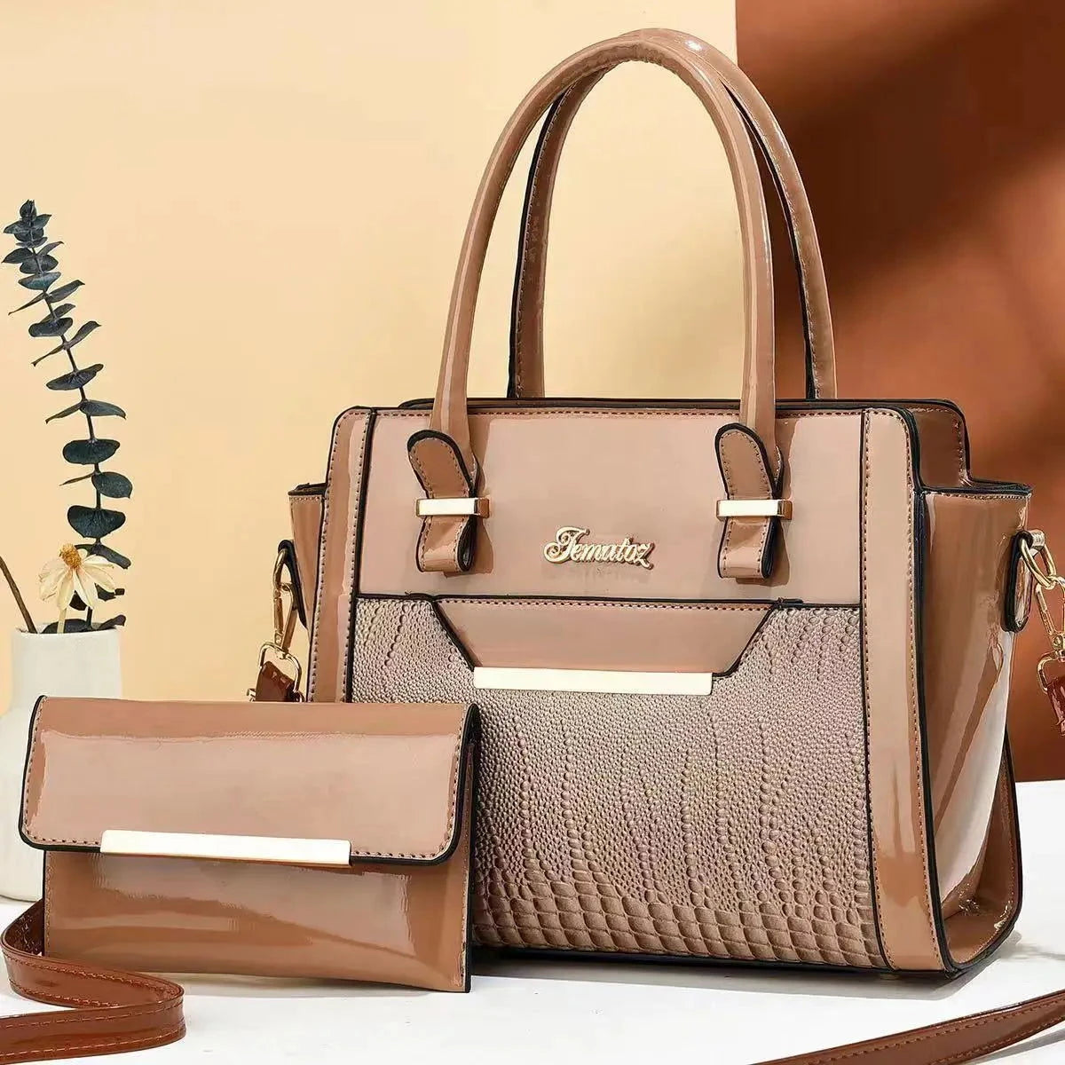 Bellamy Gloss Two-Piece Tote Set - Vellegra