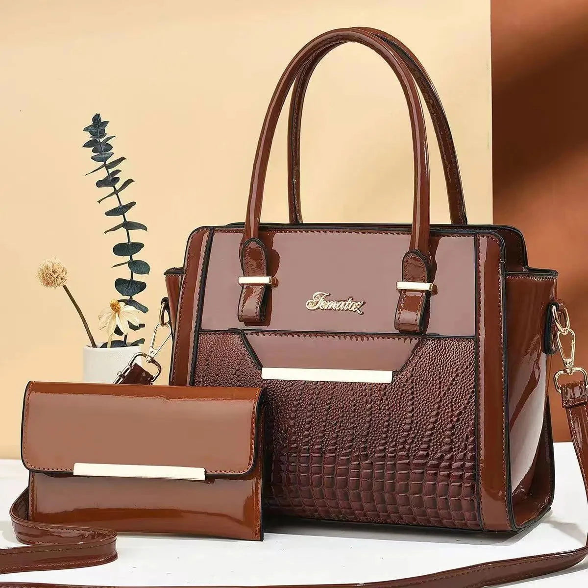 Bellamy Gloss Two-Piece Tote Set - Vellegra