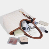 Braided PU Leather Tote Bag with Charm Detail - Vellegra
