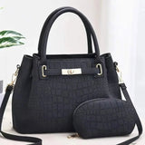 Celeste Croc-Embossed Tote Set - Vellegra