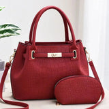 Celeste Croc-Embossed Tote Set - Vellegra