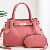 Celeste Croc-Embossed Tote Set - Vellegra