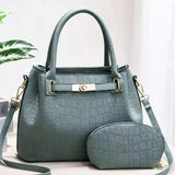 Celeste Croc-Embossed Tote Set - Vellegra