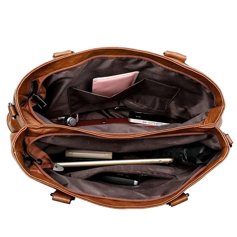 Delvera Multi-Zip Structured Tote - Vellegra
