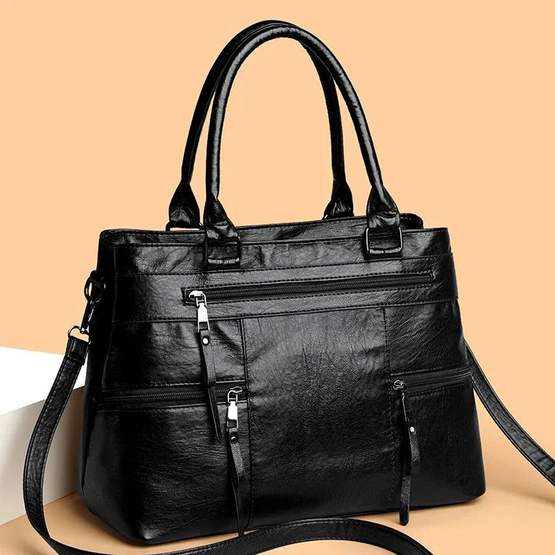 Delvera Multi-Zip Structured Tote - Vellegra