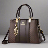 Elegant Monogram Top Handle Tote Bag - VELLEGRA
