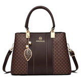 Elegant Monogram Top Handle Tote Bag - VELLEGRA