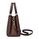 Elegant Monogram Top Handle Tote Bag - VELLEGRA