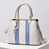 Elegant Monogram Top Handle Tote Bag - VELLEGRA