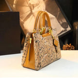 Floral Carved Leather Tote for Elegant Daily Wear - Vellegra
