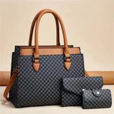 Geo Pattern Triple Piece Tote Set - VELLEGRA