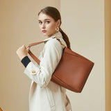 Zivara Leather Bucket Bag – Structured Cowhide Shoulder Tote