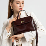Lunira Classic Leather Satchel - Vellegra