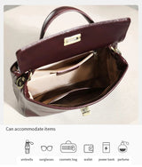 Lunira Classic Leather Satchel - Vellegra
