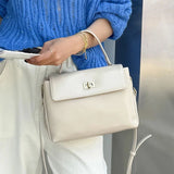 Lunira Classic Leather Satchel - Vellegra