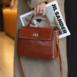 Lunira Classic Leather Satchel - Vellegra