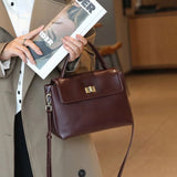 Lunira Classic Leather Satchel - Vellegra