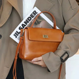 Lunira Classic Leather Satchel - Vellegra