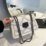 Lyra Rivet Flap Chain Bag - Vellegra