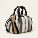 Lysarre Braided-Handle Fur Satchel - Vellegra