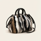 Lysarre Braided-Handle Fur Satchel - Vellegra