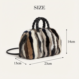 Lysarre Braided-Handle Fur Satchel - Vellegra