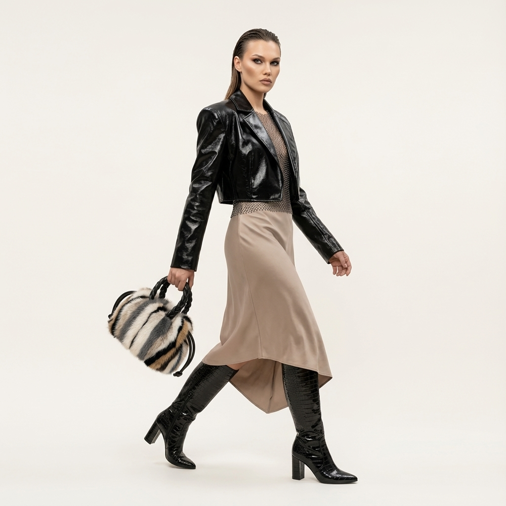 Lysarre Braided-Handle Fur Satchel - Vellegra