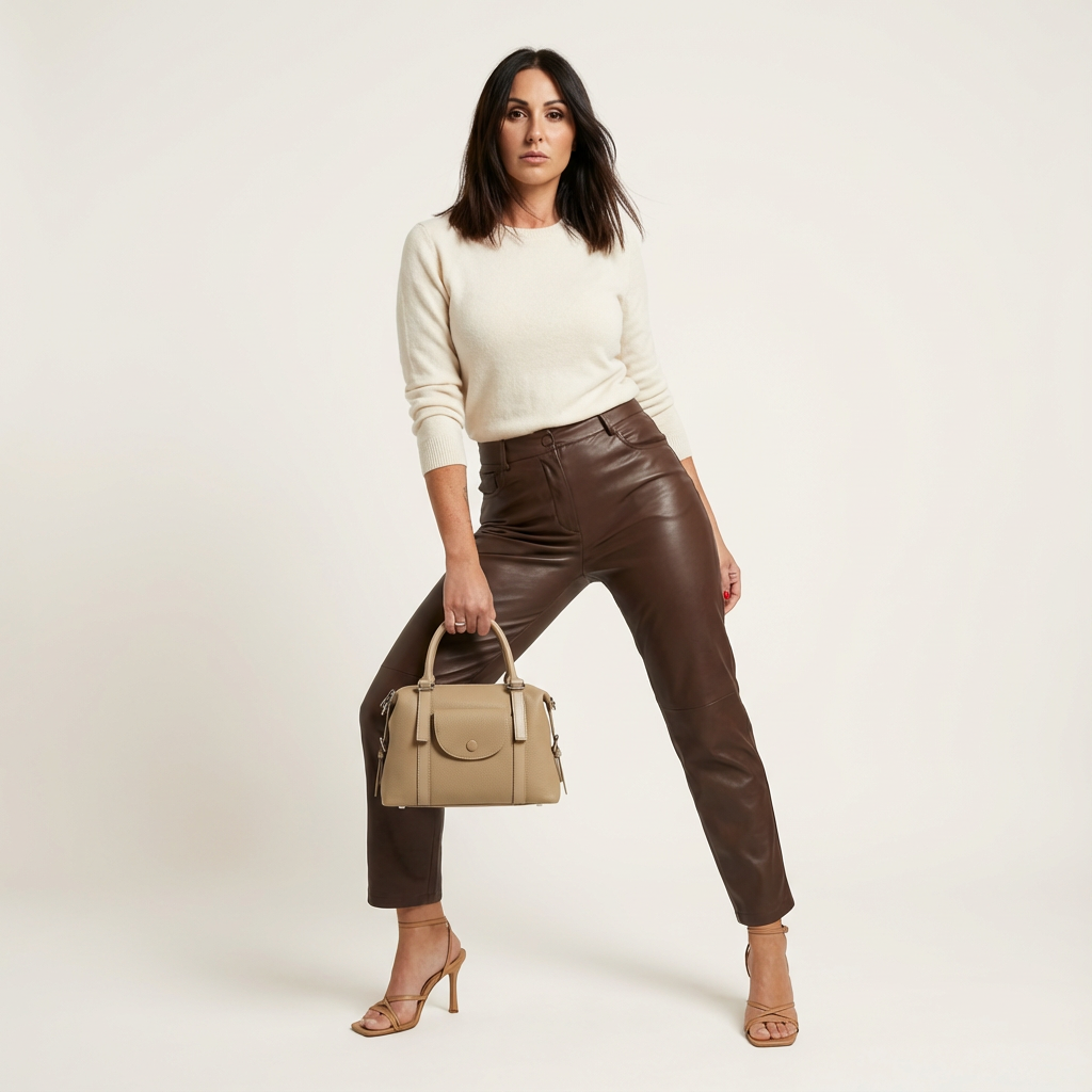 Marisse Atelier Structured Leather Satchel Bag - Vellegra