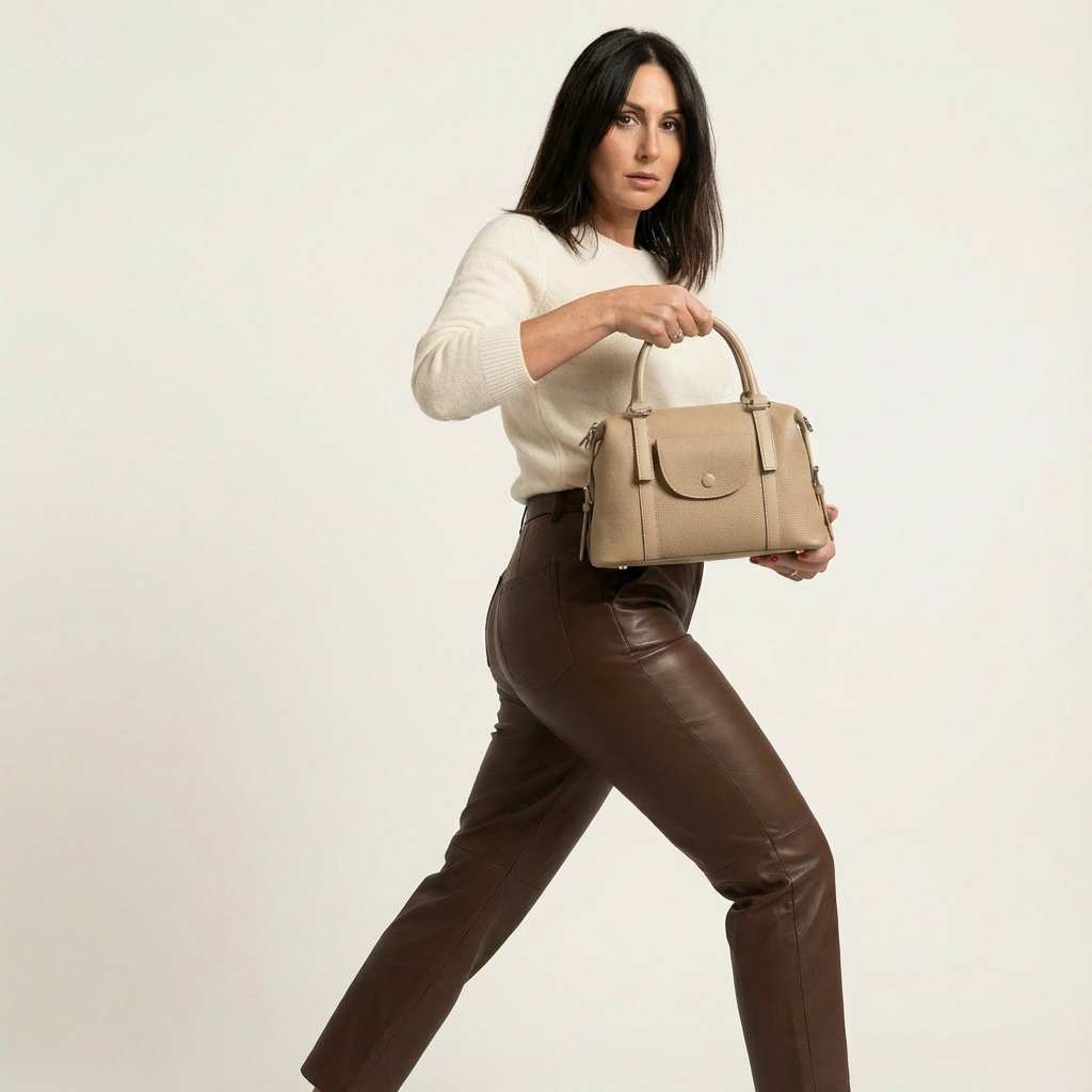 Marisse Atelier Structured Leather Satchel Bag - Vellegra