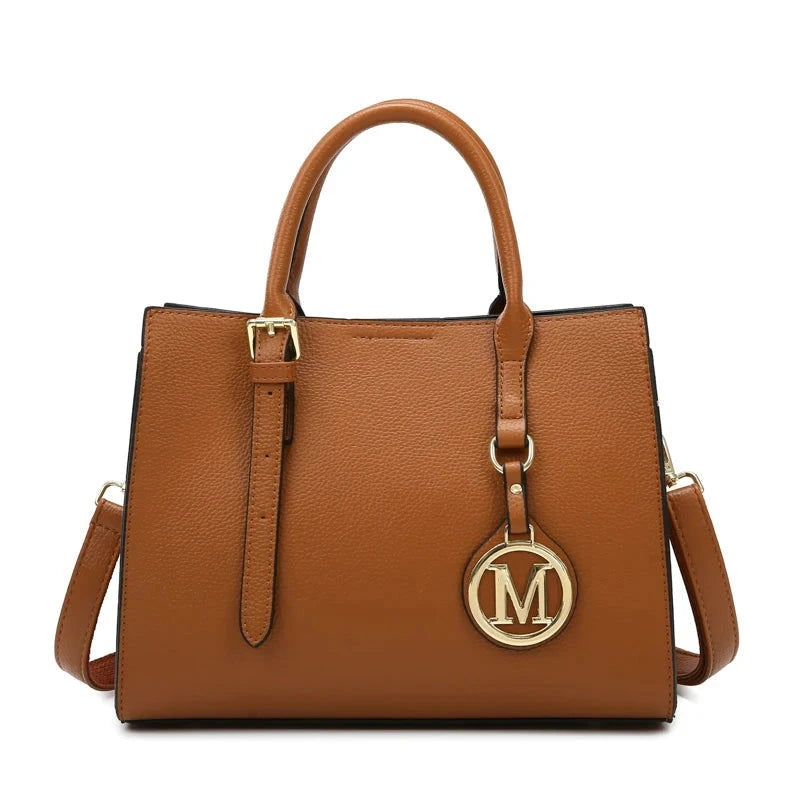 Marivelle Modern Pebbled Leather Satchel Tote - Vellegra