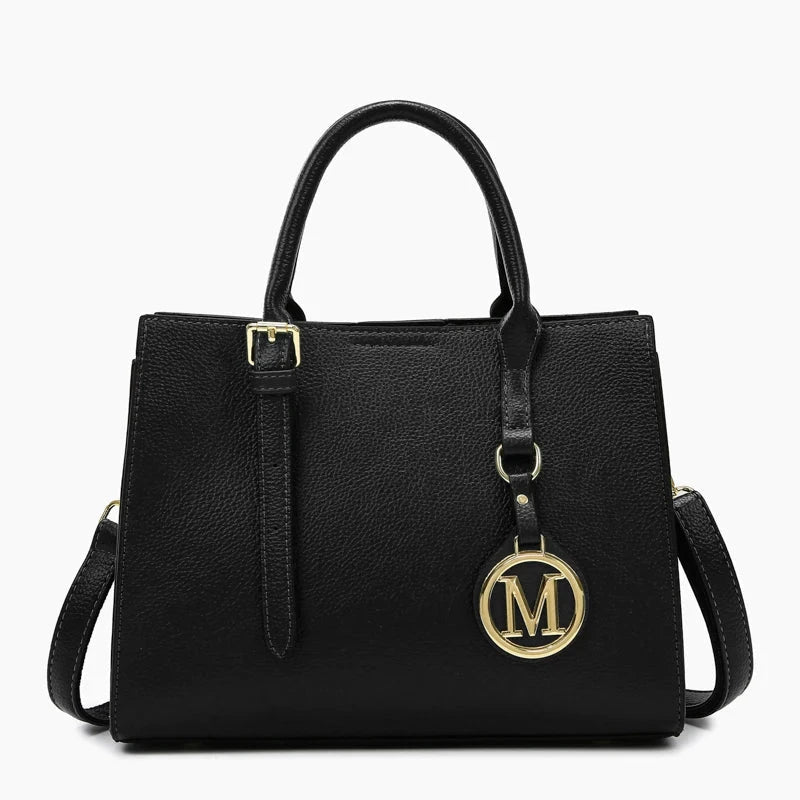Marivelle Modern Pebbled Leather Satchel Tote - Vellegra