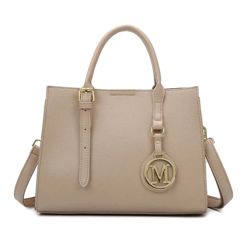 Marivelle Modern Pebbled Leather Satchel Tote - Vellegra