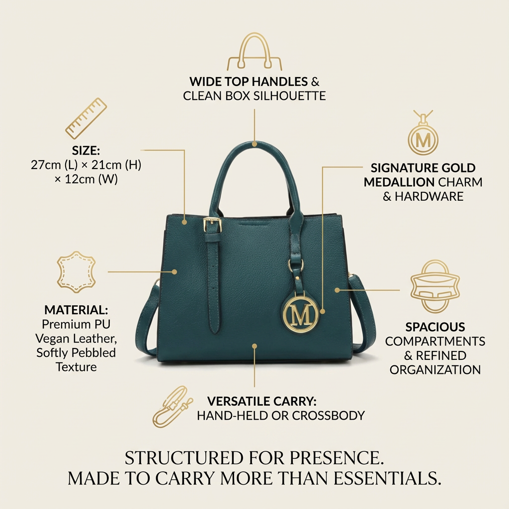 Marivelle Modern Pebbled Leather Satchel Tote - Vellegra