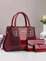 Marsette Croc Accent Tote Set - Vellegra