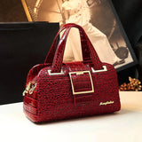 Melvara Lace Croc Boston Bag - Vellegra
