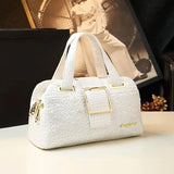 Melvara Lace Croc Boston Bag - Vellegra