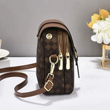 Multi-Zip PU Crossbody Bag for Everyday Essentials - Vellegra