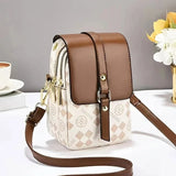 Multi-Zip PU Crossbody Bag for Everyday Essentials - Vellegra