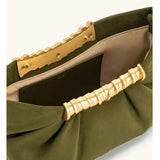 Pleated PU Clutch with Gold Handle Detail - Vellegra