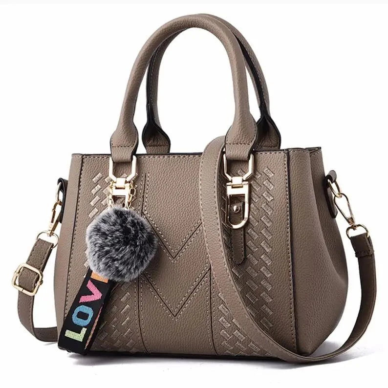 Pom Charm Stitch Panel Mini Tote - VELLEGRA