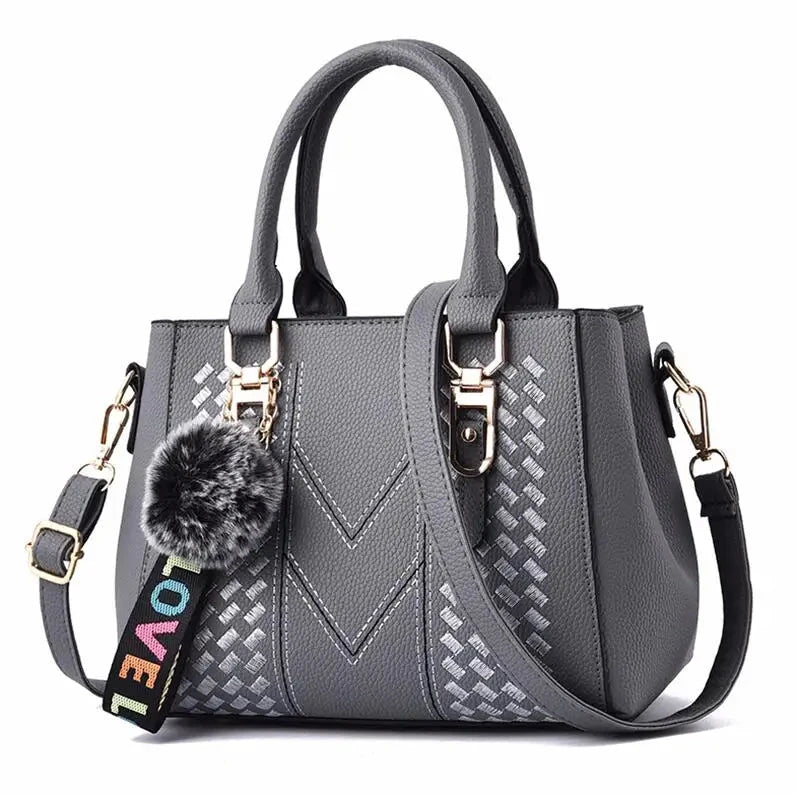 Pom Charm Stitch Panel Mini Tote - VELLEGRA