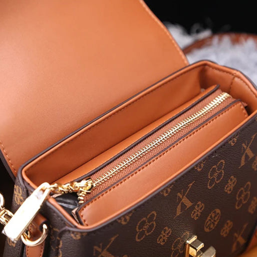 Mini Monogram Satchel with Scarf Handle & Gold Clasp