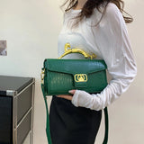Lucerra Panther Handle Bag – Croc-Embossed Luxe Crossbody Clutch