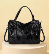 Valmara Croc Tote – Cowhide Leather Everyday Bag with Embossed Texture