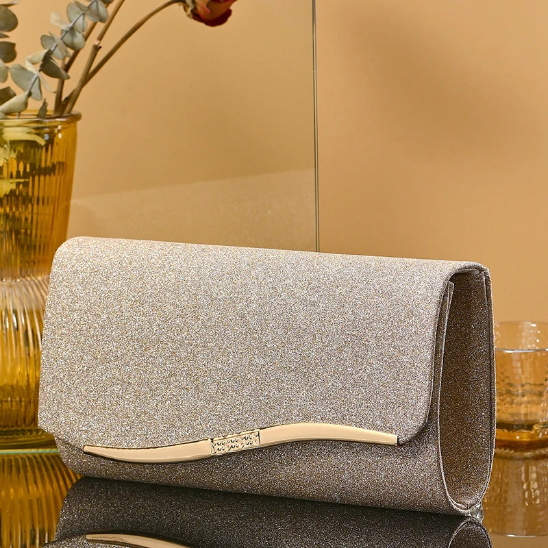 Noctelle Sequin Clutch – Evening Envelope Bag with Metallic Accent