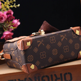 Mini Monogram Satchel with Scarf Handle & Gold Clasp