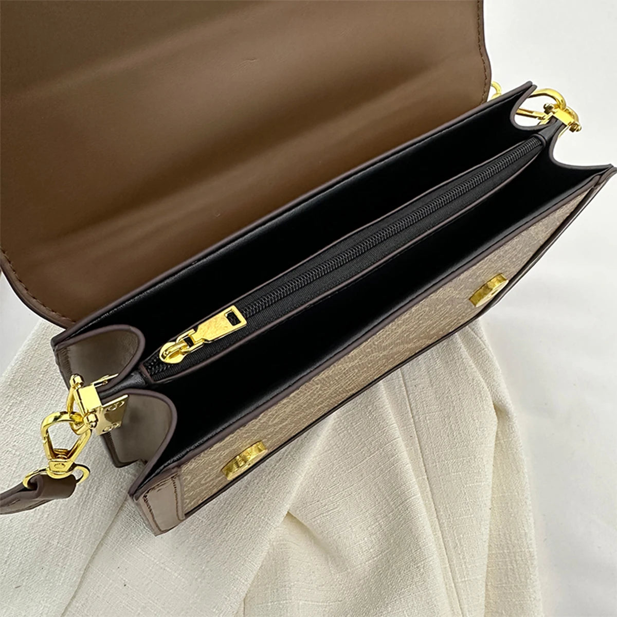 Lettrisse Flap Bag – Vintage-Inspired Crossbody with Monogram Print